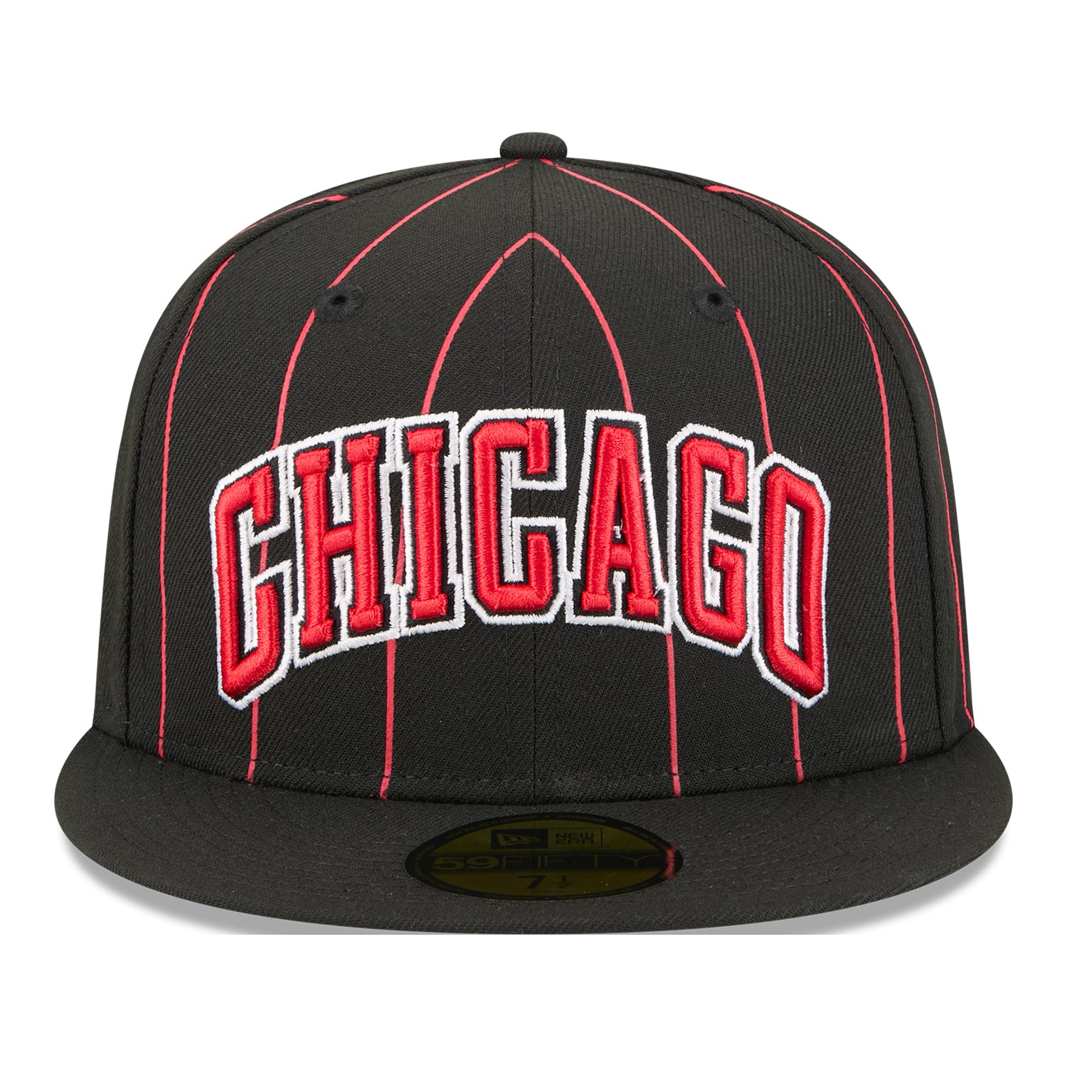 Chicago Bulls New Era 2025 Statement 5950 Fitted Hat in Black -  Front View