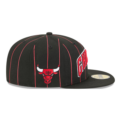 Chicago Bulls New Era 2025 Statement 5950 Fitted Hat in Black - Right side View