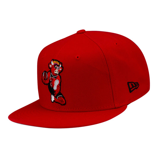 Chicago Bulls New Era Benny Dunking 950 Snapback in Red - Front Left View
