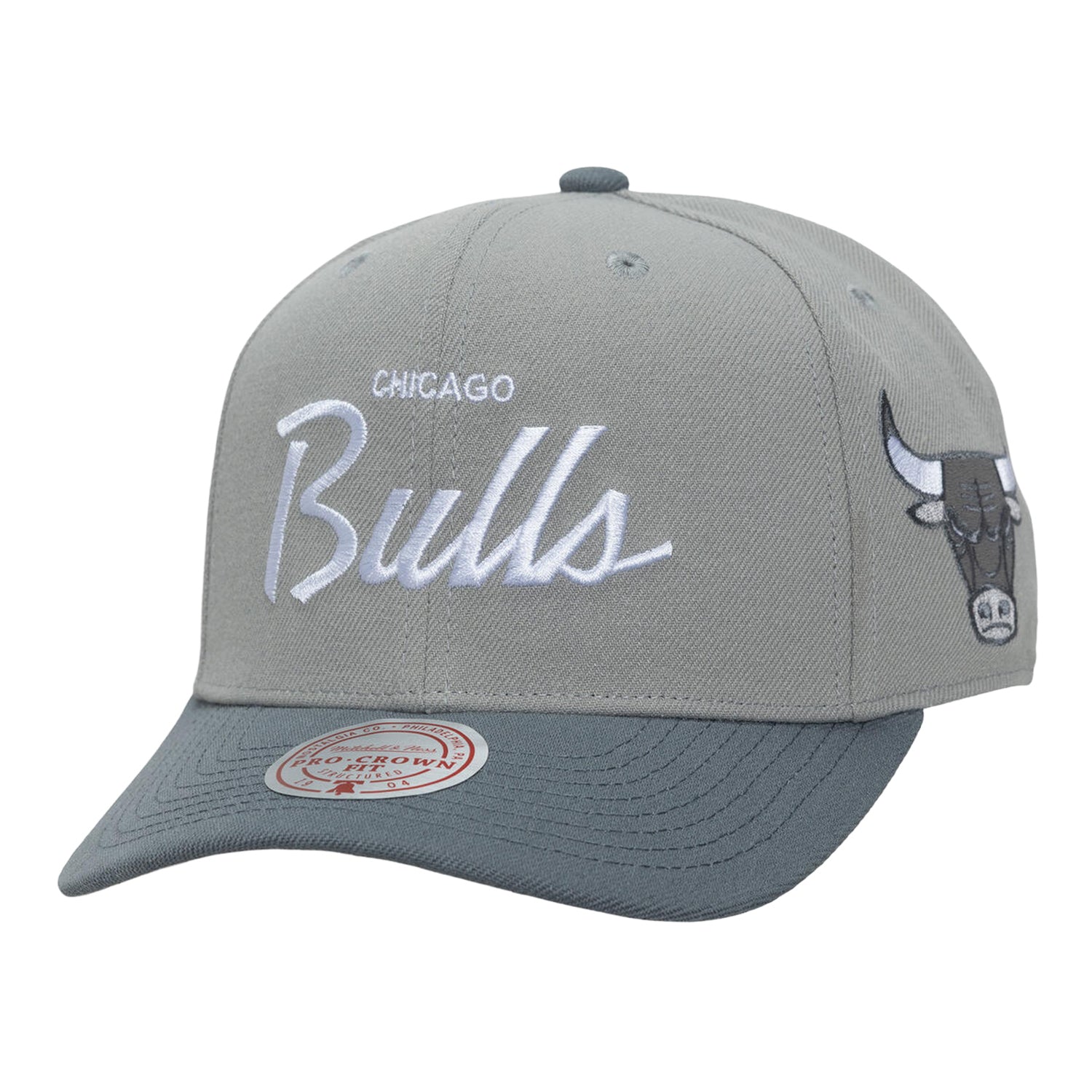 Chicago Bulls Mitchell & Ness Thunderstorm Head Coach Pro Snapback in Grey - Front Left View