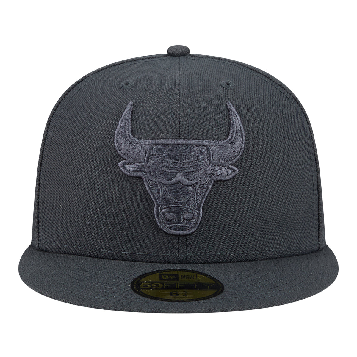 Chicago Bulls New Era Color Pack Tonal Graphite 5950 Fitted Hat in Black - Front View