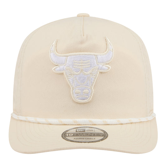 Chicago Bulls New Era Color Pack Tonal Cream 1920 Rope Snapback in White - Front View
