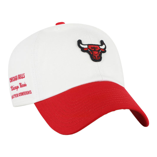 Chicago Bulls 47 Brand Contemporary Two Tone Clean Up Hat in White - Front Left View
