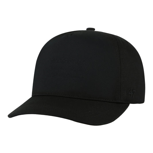 Chicago Bulls 47 Brand Contemporary Hitch Black Tonal Snapback in Black - Front Left View