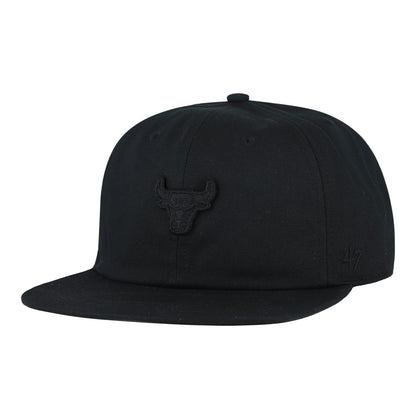 Chicago Bulls 47 Brand Contemporary Captain Relaxed Black Tonal Snapback in Black - Front Left View