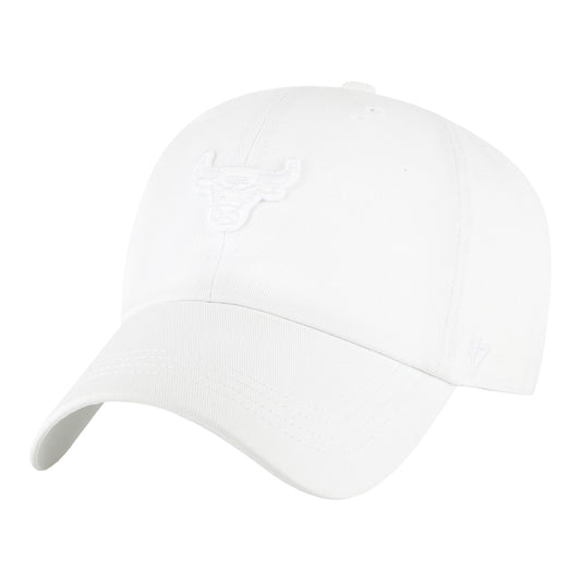 Chicago Bulls 47 Brand Contemporary Clean Up White Tonal Hat in White - Front Left View