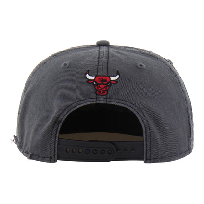 Chicago Bulls 47 Brand Cragged Captain Relaxed Snapback in Grey - Back View