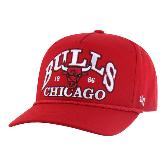 Chicago Bulls 47 Brand Break Wood Hitch Snapback in Red - Front Left View