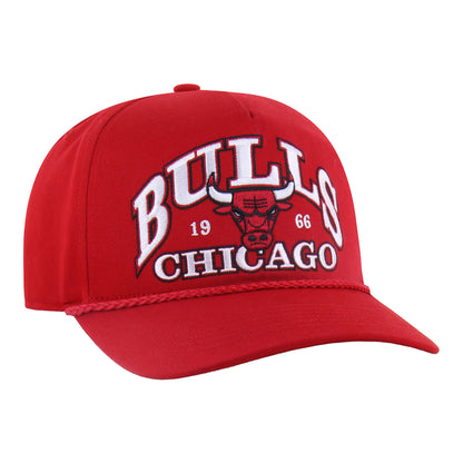 Chicago Bulls 47 Brand Break Wood Hitch Snapback in Red - Front Right View