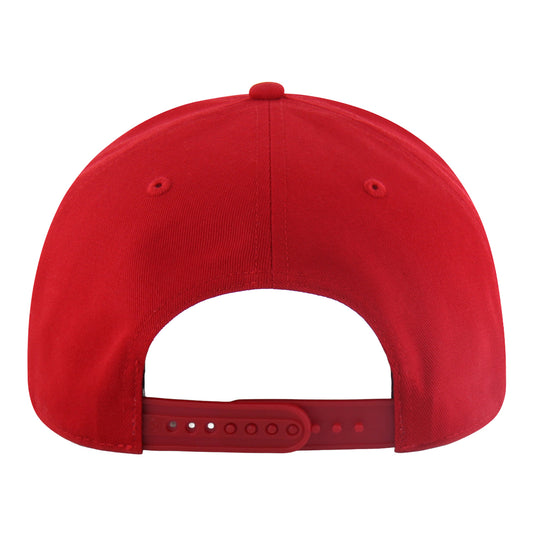 Chicago Bulls 47 Brand Break Wood Hitch Snapback in Red - Front Left View