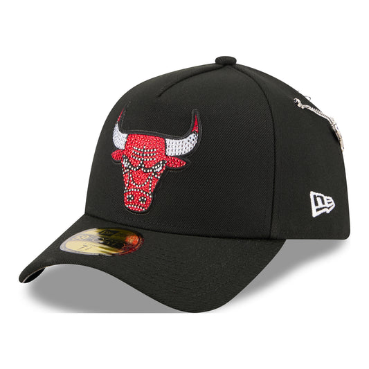 Chicago Bulls New Era 2026 NBA Draft 5940AF Fitted Hat in Black - Front Left View