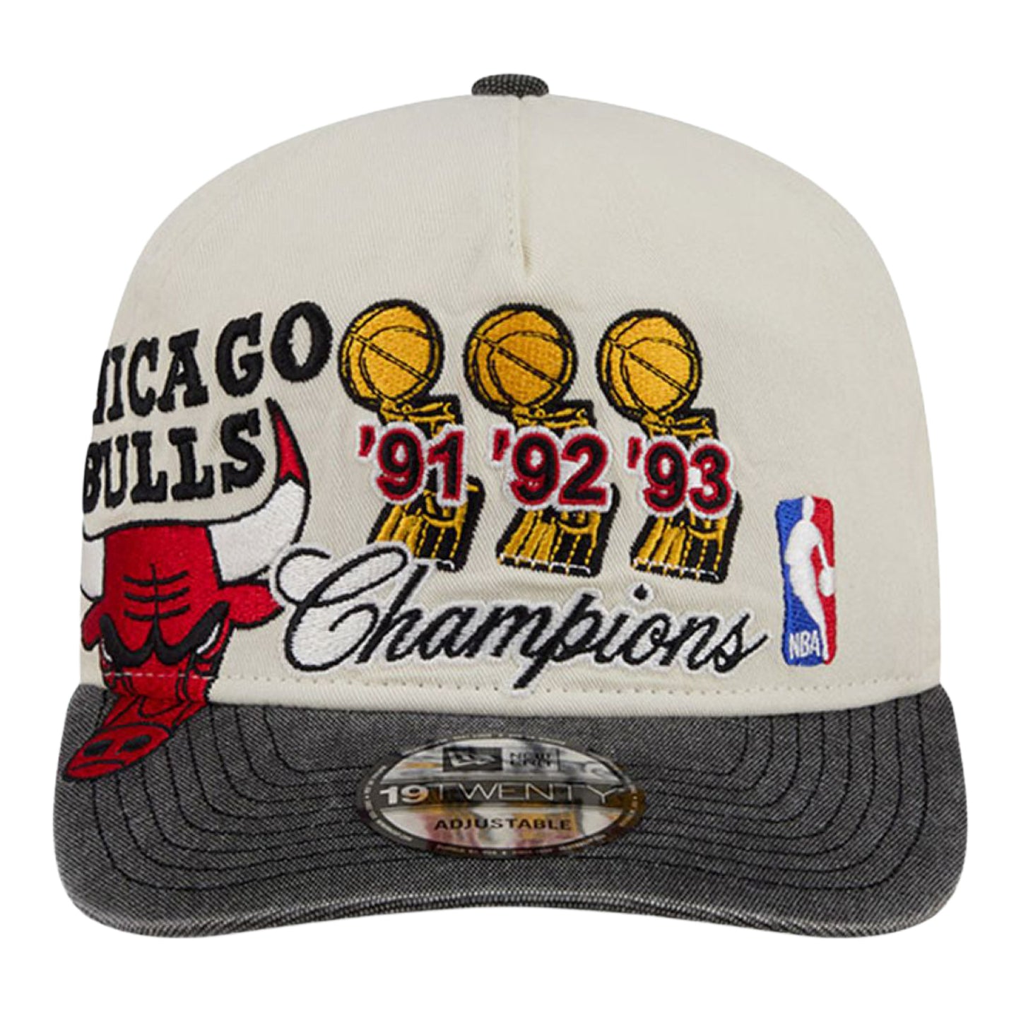 Chicago Bulls New Era Past Champs 1920 Snapback in White - Front View