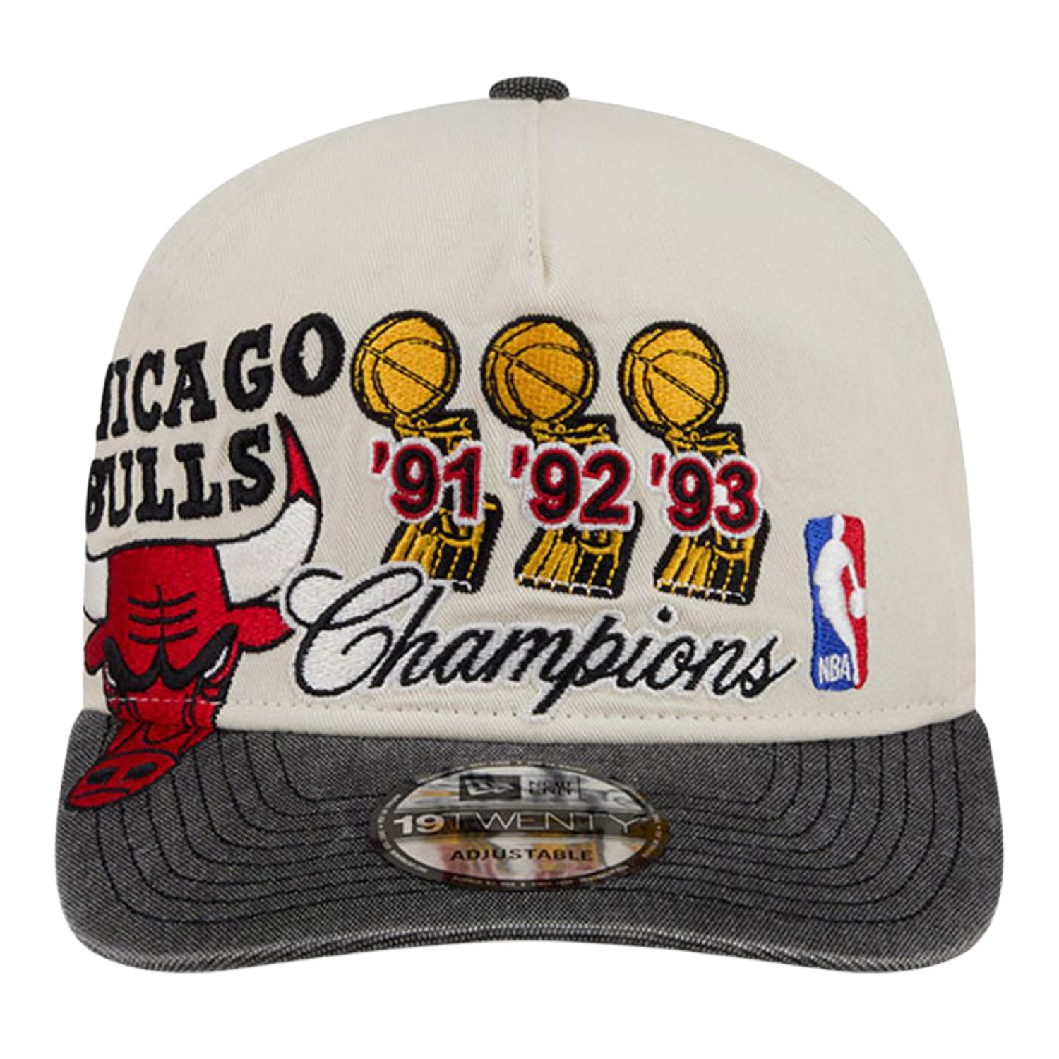 Chicago Bulls New Era Past Champs 1920 Snapback in White - Front View