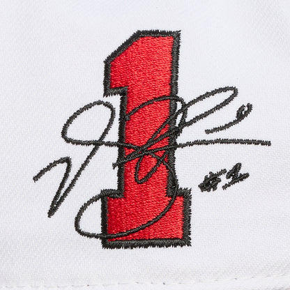 Chicago Bulls Mitchell & Ness Derrick Rose Pro Crown Snapback in White - Embroidered Signature Patch 