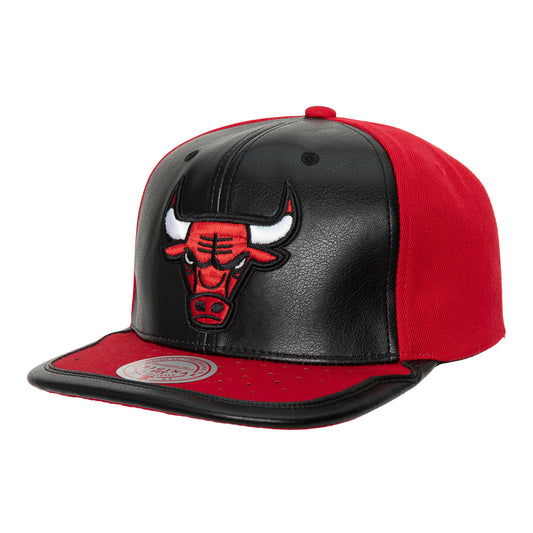 Chicago Bulls Mitchell & Ness Day One Black & Red Primary Snapback in Red and Black - Front Left View