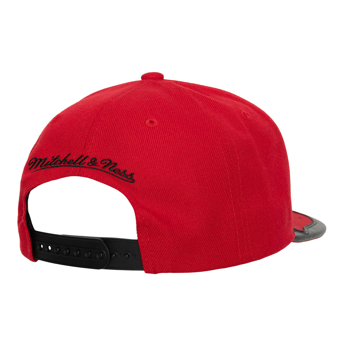 Chicago Bulls Mitchell & Ness Day One Black & Red Primary Snapback - Back View