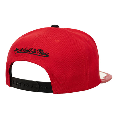 Chicago Bulls Mitchell & Ness Day One White & Red Primary Snapback - Back View