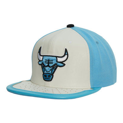Chicago Bulls Mitchell & Ness Day One White & Blue Primary Snapback - Front View