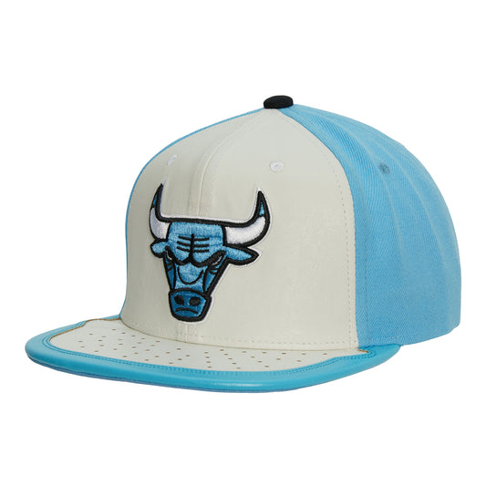 Chicago Bulls Mitchell & Ness Day One White & Blue Primary Snapback - Front View