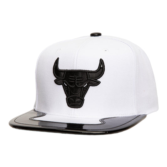 Chicago Bulls Mitchell & Ness Day One White & Black Primary Snapback in White and Black - Front View