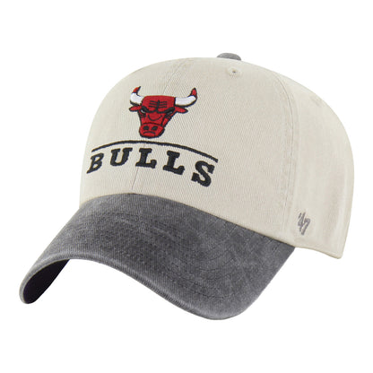 Chicago Bulls 47 Brand Logo Line Clean Up Hat in white - Front Left View
