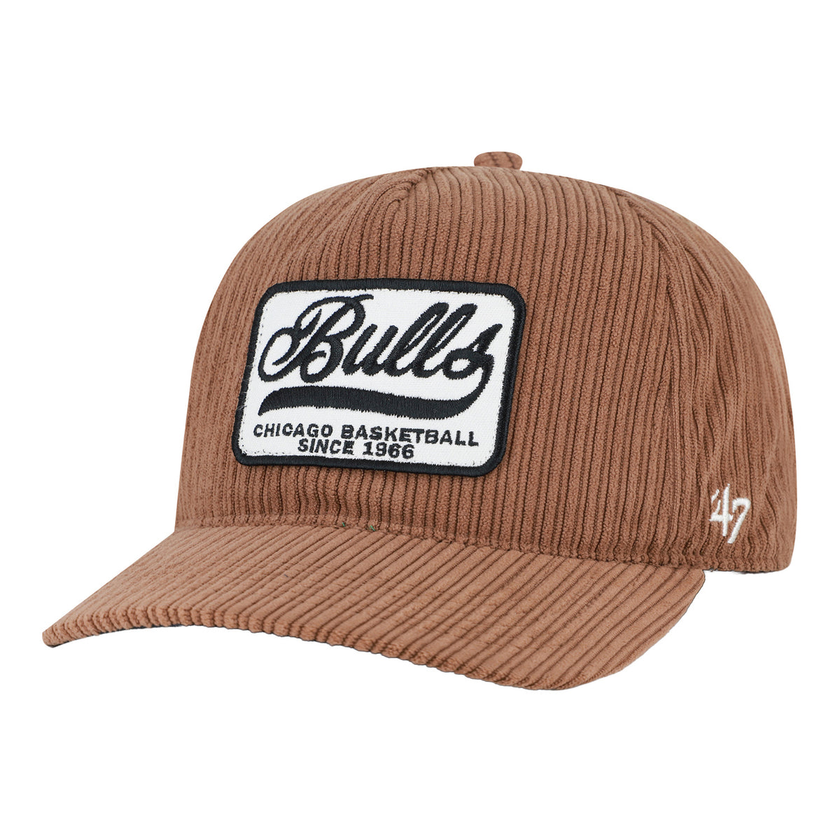 Chicago Bulls 47 Brand Corduroy Patch Hitch Hat in Brown - Front Left View