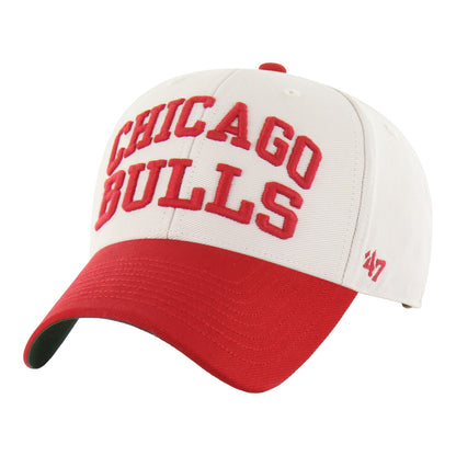 Chicago Bulls 47 Brand Broke Line Loop MVP Hat in White and Red - Front left view