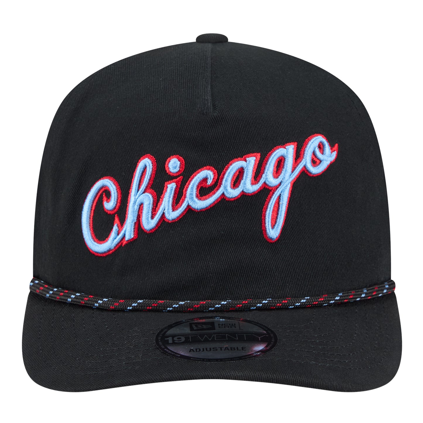 2025-26 City Edition Chicago Bulls New Era Golfer Snapback in Black - Front View