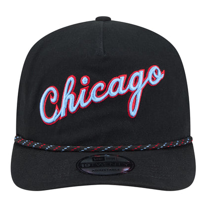 2025-26 City Edition Chicago Bulls New Era Golfer Snapback in Black - Front View