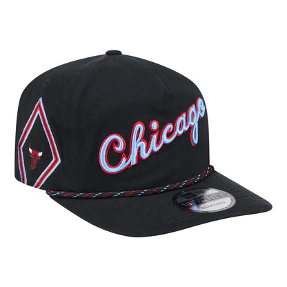 2025-26 City Edition Chicago Bulls New Era Golfer Snapback in Black - Front Right View