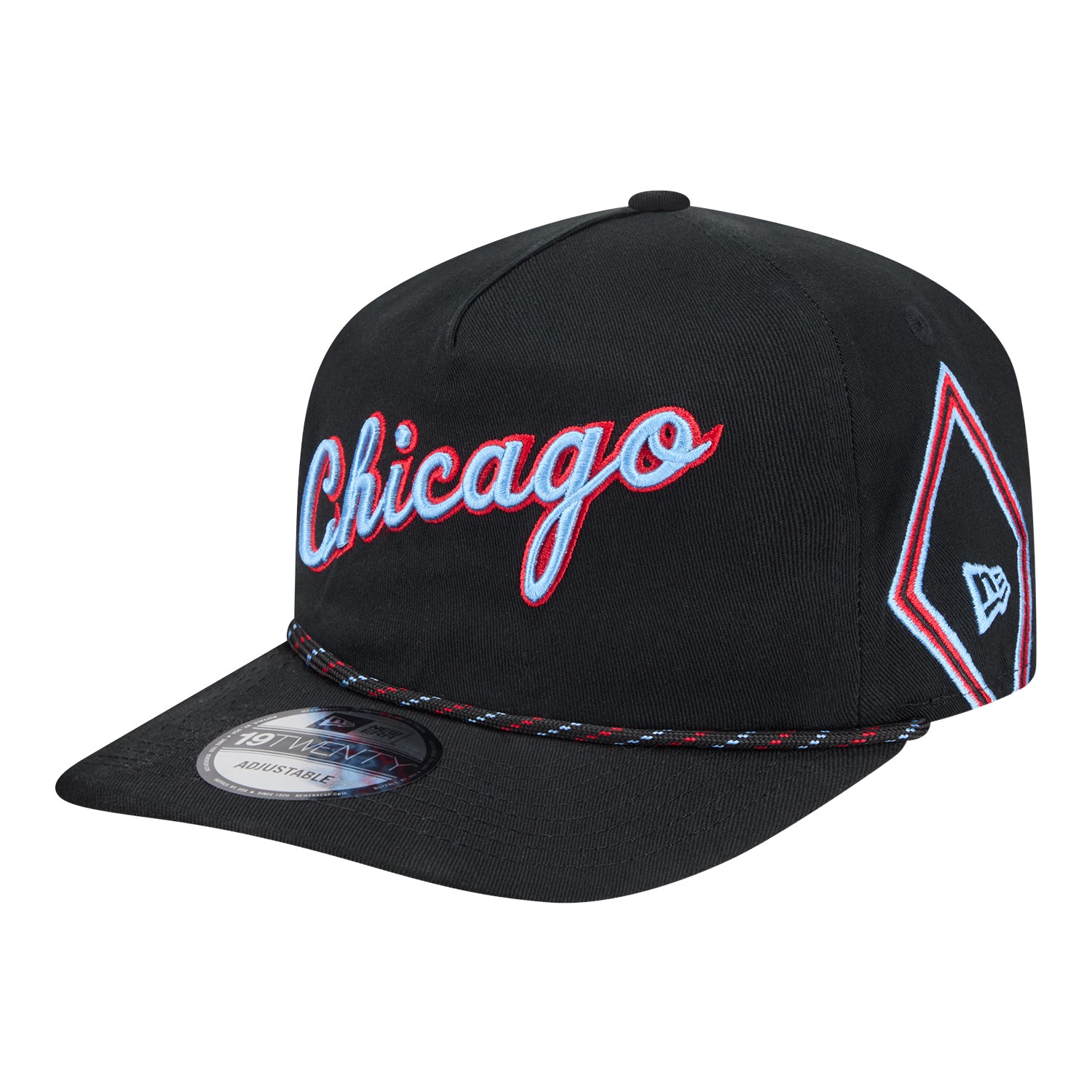 2025-26 City Edition Chicago Bulls New Era Golfer Snapback in Black - Front Left View