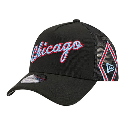 2025-26 City Edition Chicago Bulls New Era 940AF Snapback in Black - Front Left View