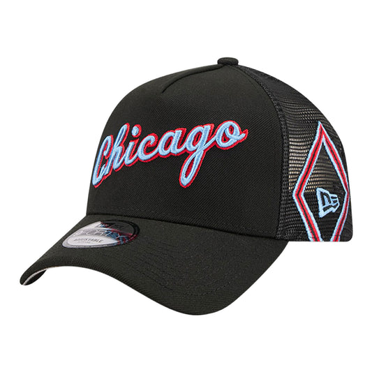 2025-26 City Edition Chicago Bulls New Era 940AF Snapback in Black - Front Left View