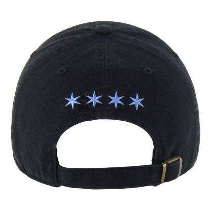 2025-26 City Edition Chicago Bulls 47 Brand Clean Up Hat in Black - Back View