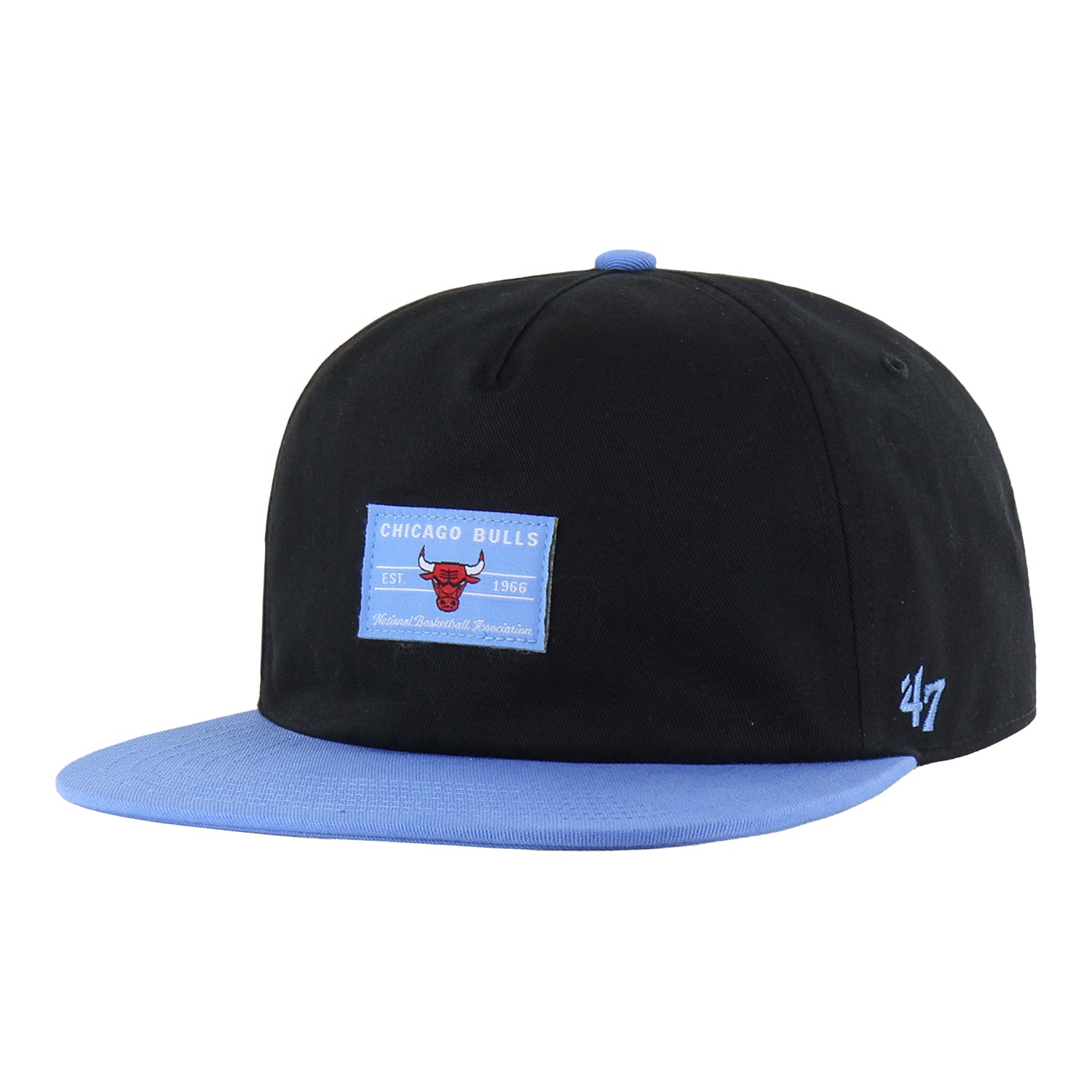 2025-26 City Edition Chicago Bulls 47 Brand Captain Snapback in Black - Front Left View