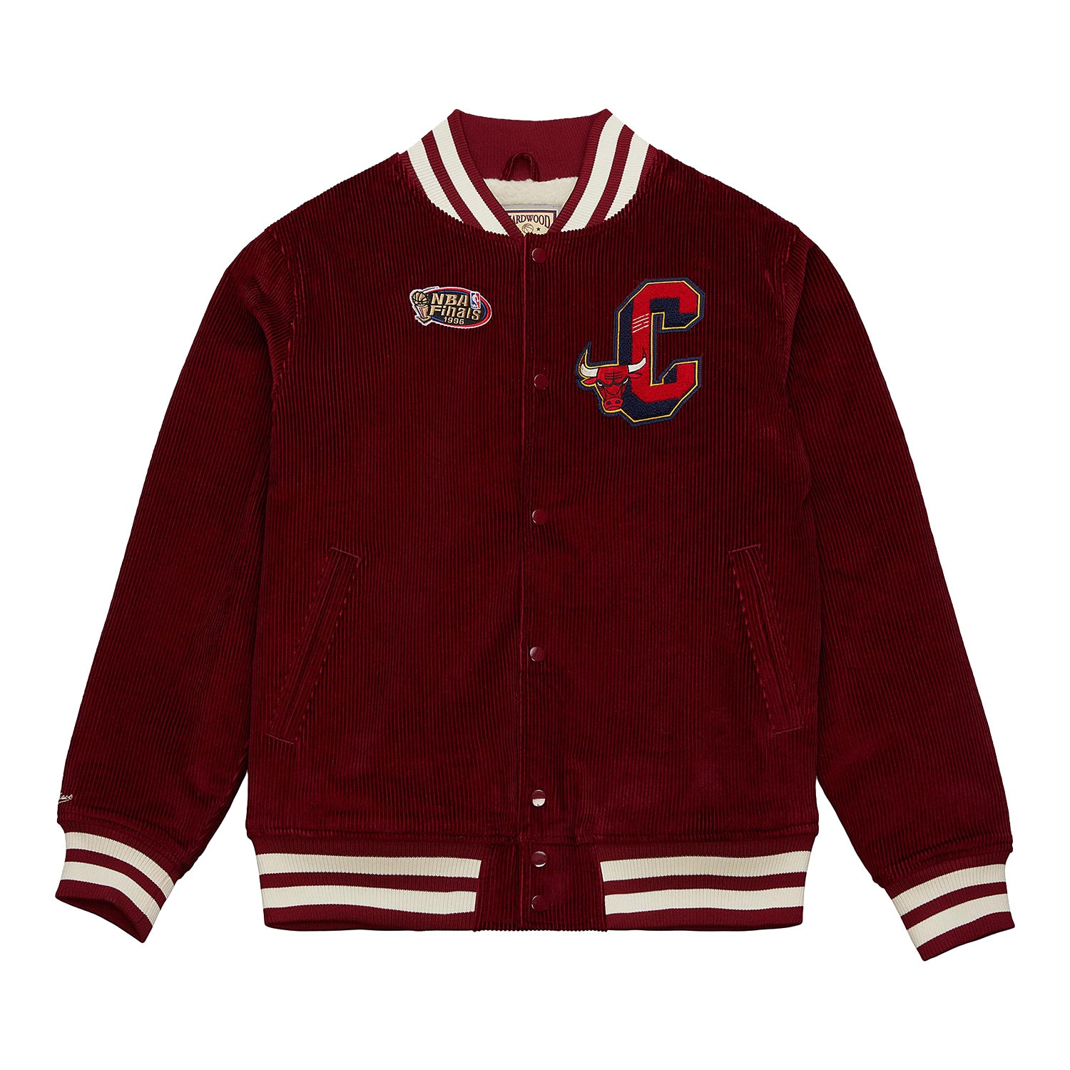 Chicago Bulls Mitchell & Ness Collegiate Varsity Jacket in red - front view