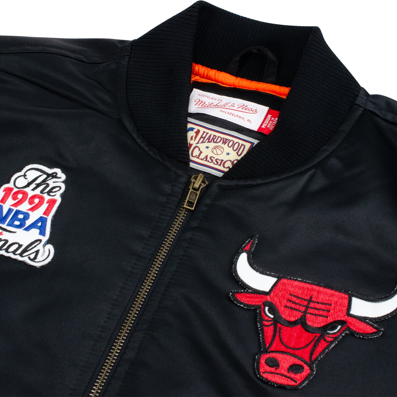 Chicago Bulls Mitchell Ness Satin Bomber Jacket Official Chicago Bulls Store