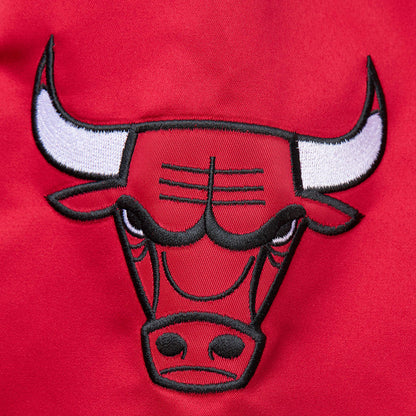 Chicago Bulls Mitchell & Ness Dennis Rodman Satin Jacket In Black - Bulls Logo View