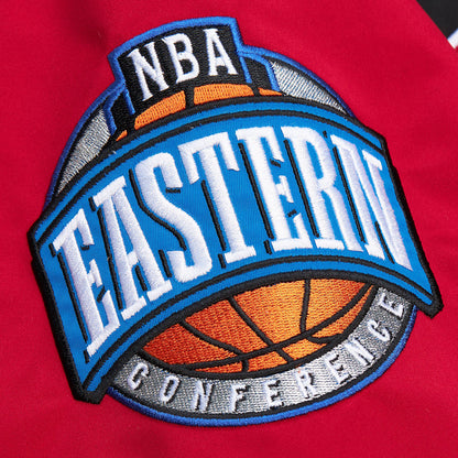 Chicago Bulls Mitchell & Ness Dennis Rodman Satin Jacket In Black - Easter Conference Patch View