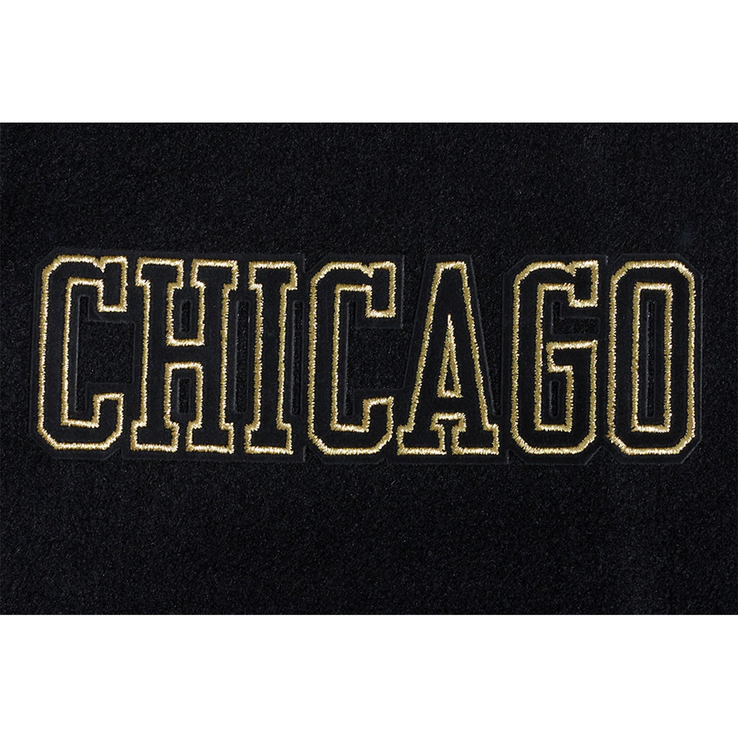 Chicago Bulls Pro Standard Gold Collection Jacket In Black - Chicago Logo