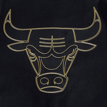 Chicago Bulls Pro Standard Gold Collection Jacket In Black - Bull Logo