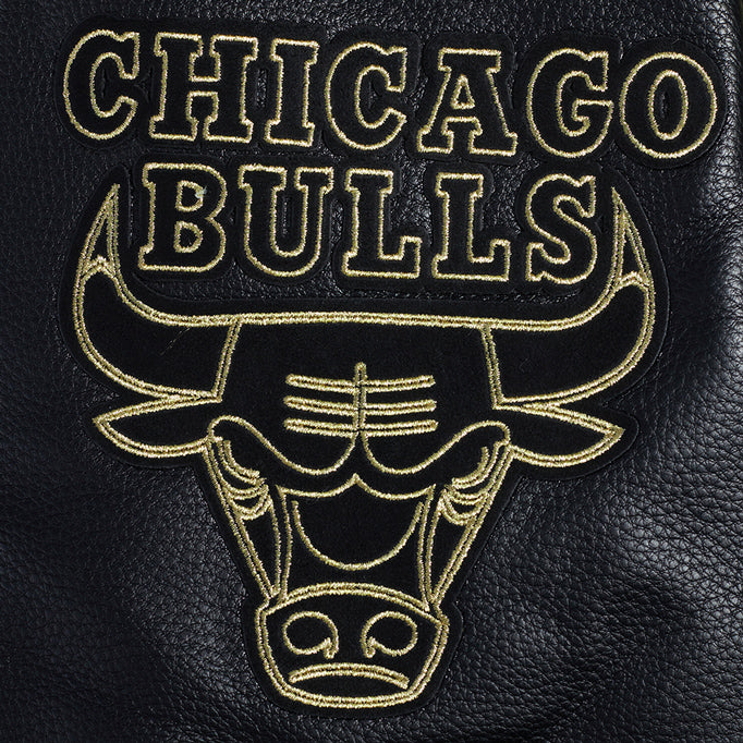 Chicago Bulls Pro Standard Gold Collection Jacket In Black - Primary Logo