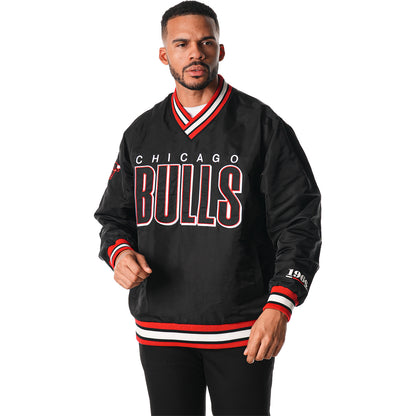 Chicago Bulls Wild Collective Pullover Windbreaker In Black - Front View