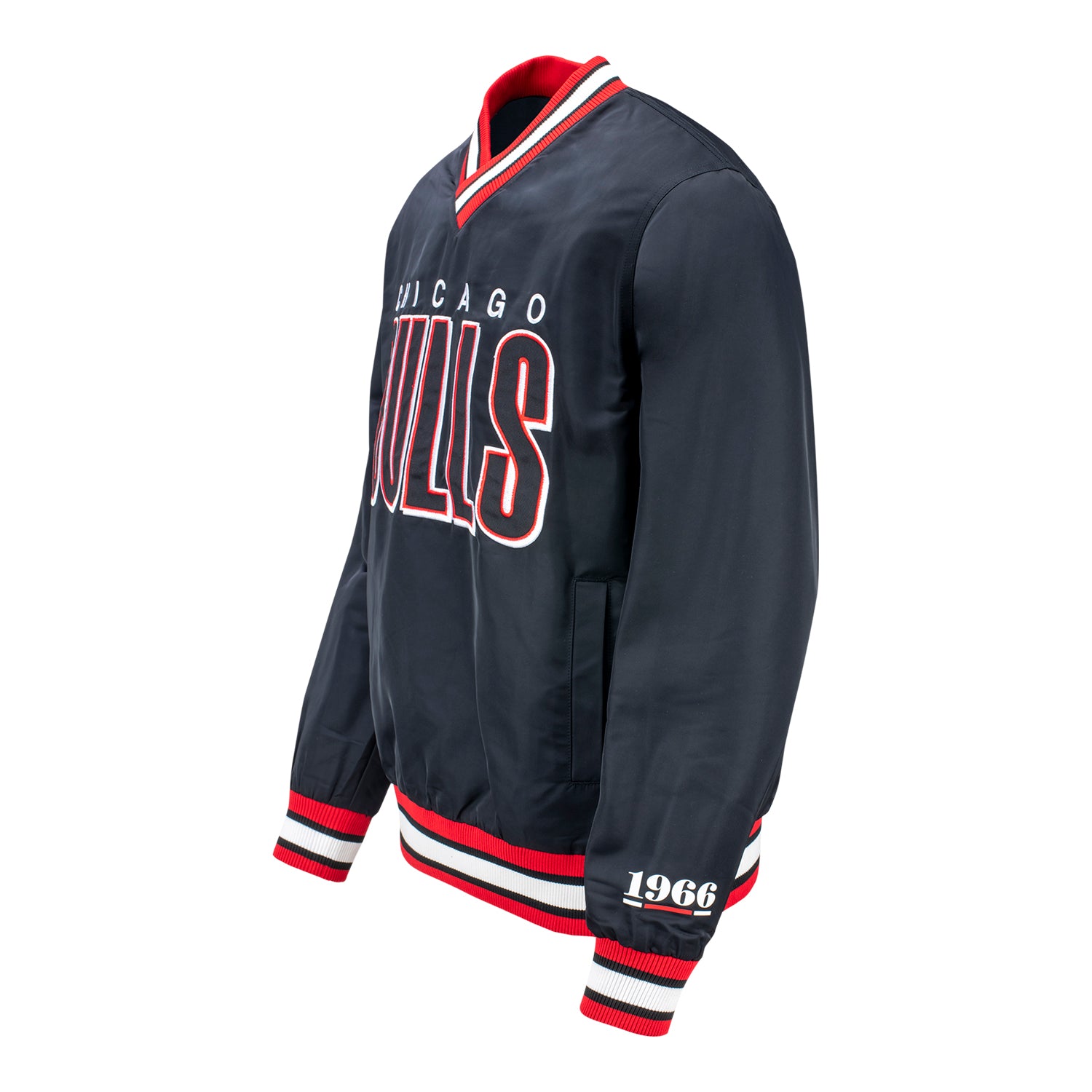 Chicago Bulls 1966 Wild Collective Pullover Windbreaker - Left Side View