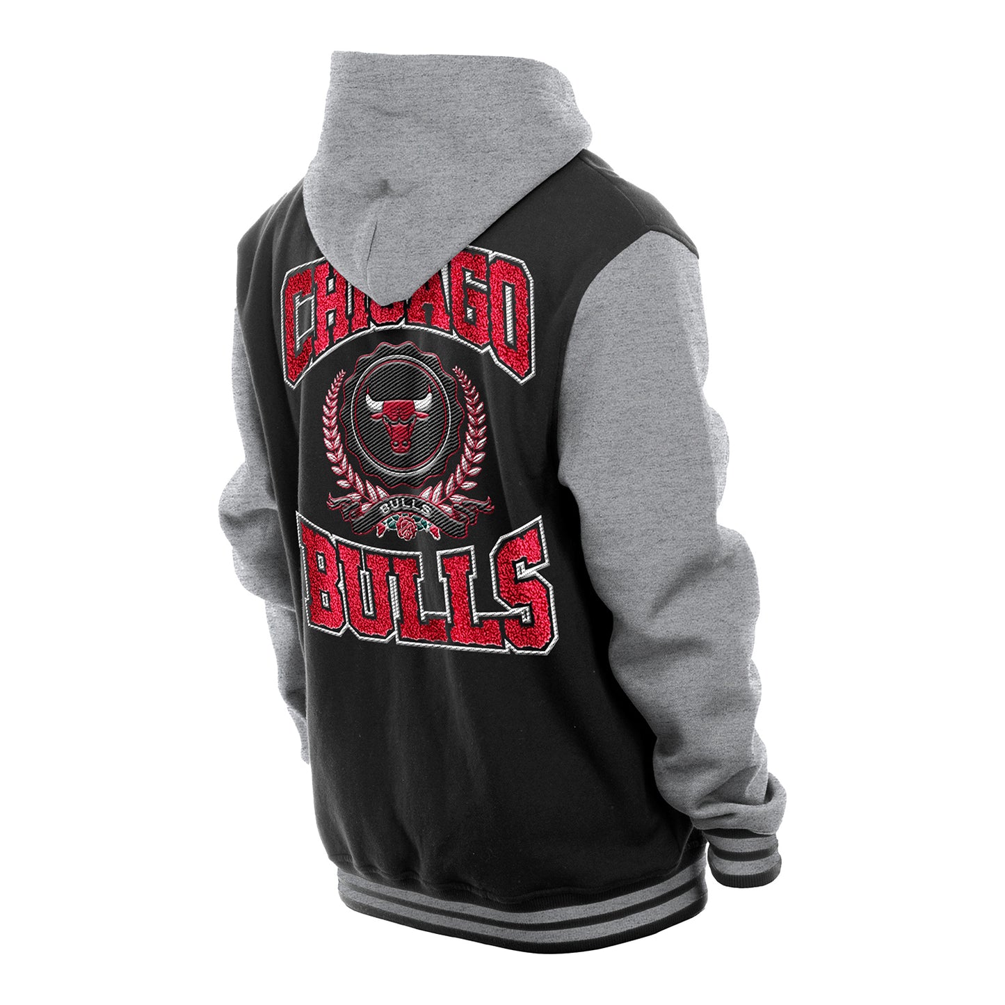 Chicago Bulls New Era Varsity Laurel Jacket - Back View