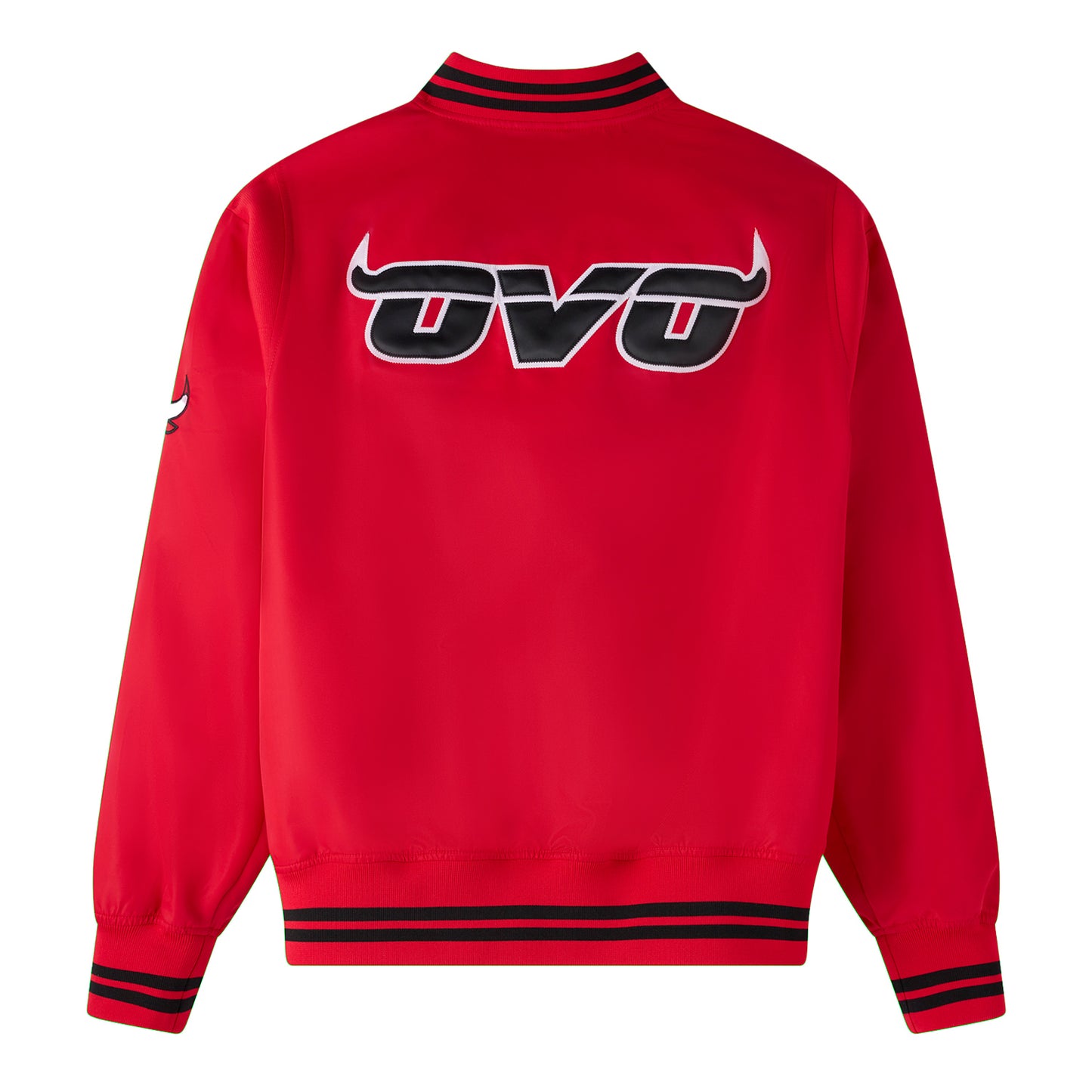 Chicago Bulls X OVO Satin Varsity Jacket - Back View