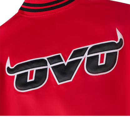 Chicago Bulls X OVO Satin Varsity Jacket - Back Applique Details