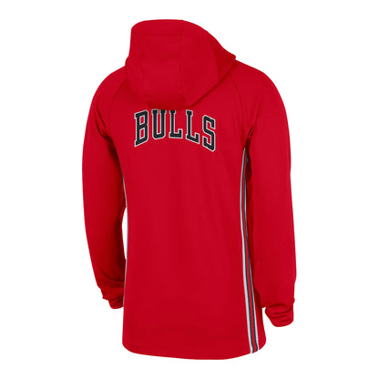 Chicago Bulls Nike Dri-Fit 1/4 Zip Hoodie in Red - Back Side View