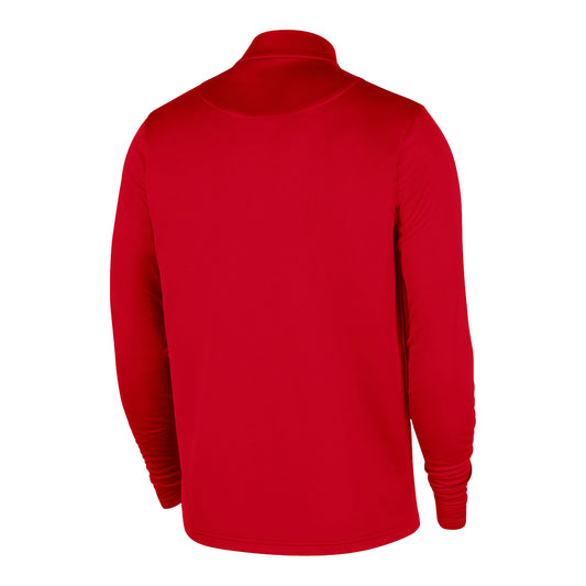 Chicago Bulls Nike Red Coach's 1/4 Zip Jacket in Red - Front View