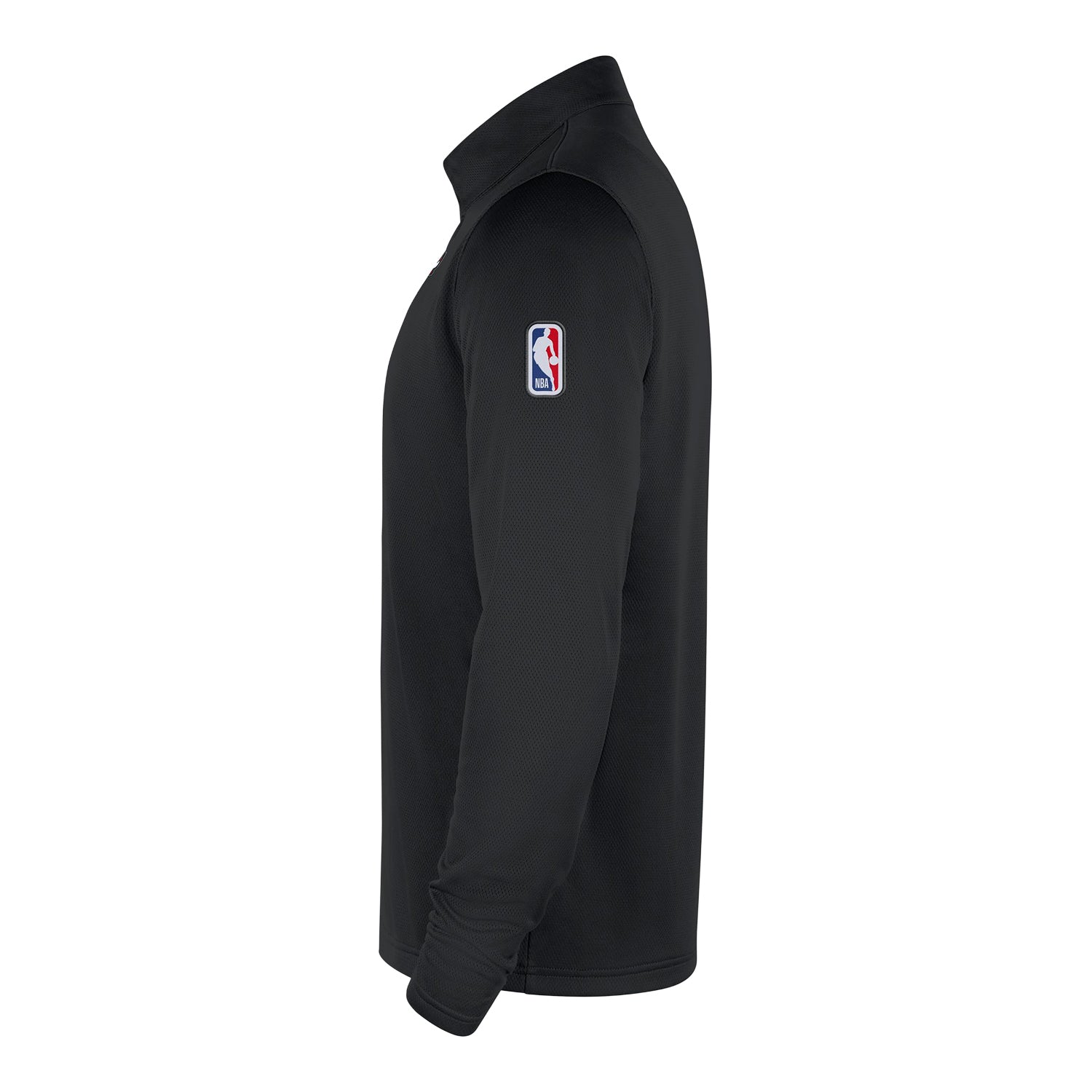 Chicago Bulls Nike Black Coach's 1/4 Zip Jacket in Black - Side View